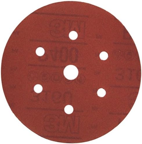 3м Хук Црвен абразивен диск без прашина, 01139, 6 во, P400, 50 дискови по картон