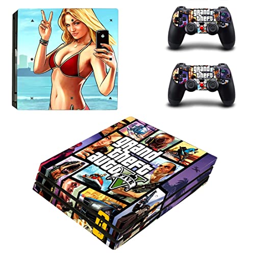 За PS4 Pro - Game Grand GTA Theft и Auto PS4 или PS5 налепница за кожа за PlayStation 4 или 5 конзола и контролори Декал Винил ДУЦ
