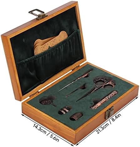 Комплет за ножици за шиење 30 компјутери, 5,6 x 8.4in гроздобер ножици за везници поставени дрвени кутии за шиење на не'рѓосувачки челик, мултифункционални алатки за вез