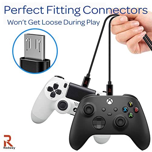PS4 Микро USB Контролер Кабел За Полнач Синхронизација На Податоци 3 метар-Екстра Долга Тешка Плетенка Микро USB Кабел За Полнење Компатибилен Со Sony PlayStation 4-Xbox Еден X/Еде