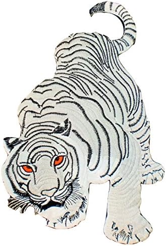 Портал за лепенка бел тигар 6 инчи моторцикл моторцикл животински година диви животни сибирски предатор извезено железо на трендовски вез Бенгал аплики за кошули ?