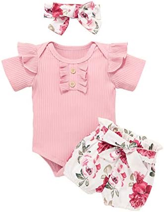 Облека за облека за девојчиња за новороденчиња, облеки поставува памучни кошули со долги ракави + цветни панталони