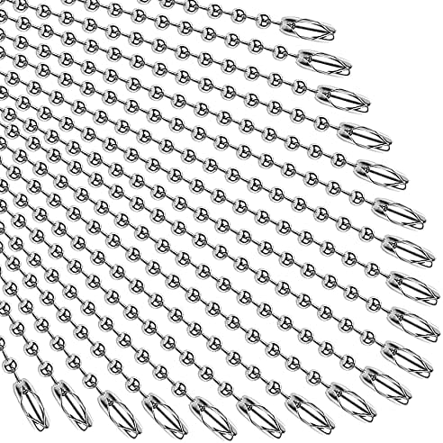 100 парчиња ланец на топчести мониста, метален ланец со обележје на кучиња, 4,72 инчи со приклучоци со конектори со конектори
