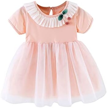 Девојче фустан Краток 6м-3Y принцеза девојки Фустани со ракави Детето Тул фустан за новороденче тинејџерски фустан со големина 12