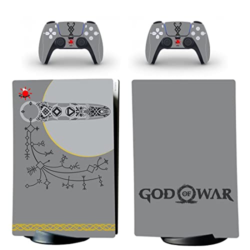 За PS5 Disc - Game God Најдоброто од војната PS4 - PS5 Конзола за кожа и контролори, винилна кожа за PlayStation New DUC -896