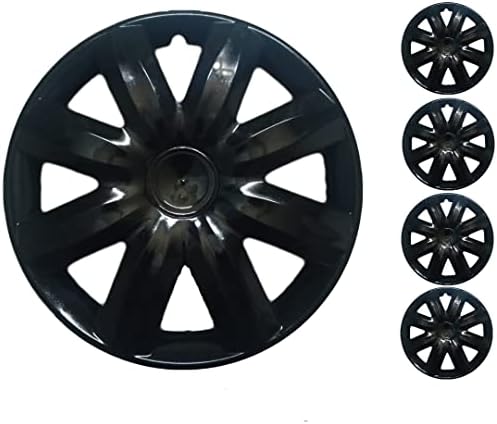 Копри сет од покривка од 4 тркала од 14 инчи црна Hubcap Snap-on Fits Toyota Camry