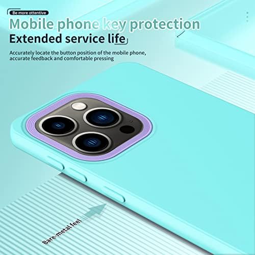 Essstore компатибилен со iPhone 14 Pro Max Case and Ectain, заштитник на екранот, тенок мек флексибилен силиконски TPU Bumper Cover ShockProof Protective The Telege Case 6,7 инчи, светло зелена