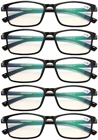 САНХОПОЛО 3-5 Пакувања очила за читање за жени/мажи сини светлосни очила за жени читатели за мажи