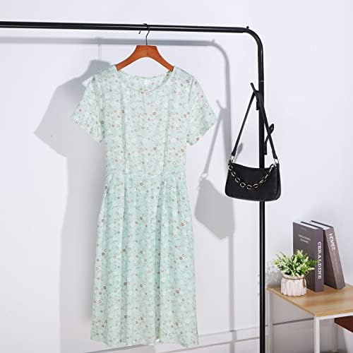 Врзана половината линијата мини фустан обични фустани бохо кратки ракави судери летни фустани за жени цветни плус естетска големина