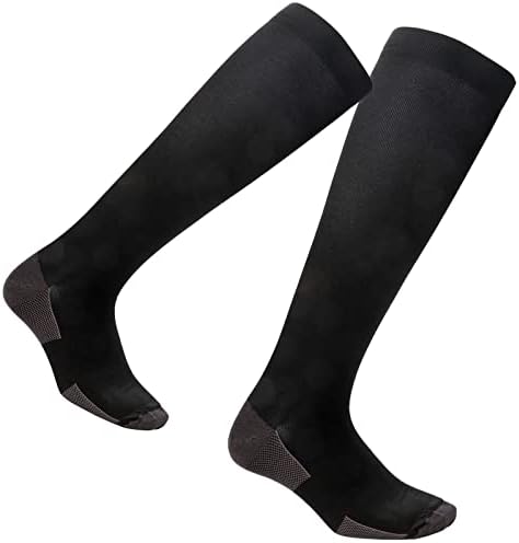 Чорапи за компресија на човечки чувства, за мажи и жени 15-20 ммхг е најдобро за атлетика, трчање,