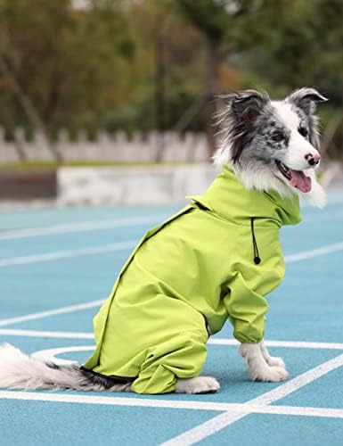 Модни кучиња кучиња сончани јакни водоотпорни и ветерници за ветерници од мантили Пончо дишење дождовни патеки со аспиратор и четири нозе завиткани