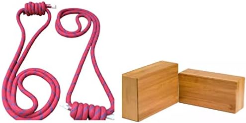 Јога wallидни јажиња + 2 јога блокови, јога -јажиња црвени, медицински јога јажиња, терапевтска употреба на јога, подарок за неа,