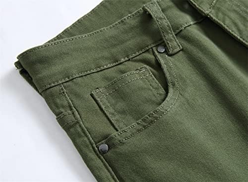 Машки искинати слаби фармерки за истегнување гроздобер потресени права панталони со тексас редовно се вклопуваат уништени панталони од џин