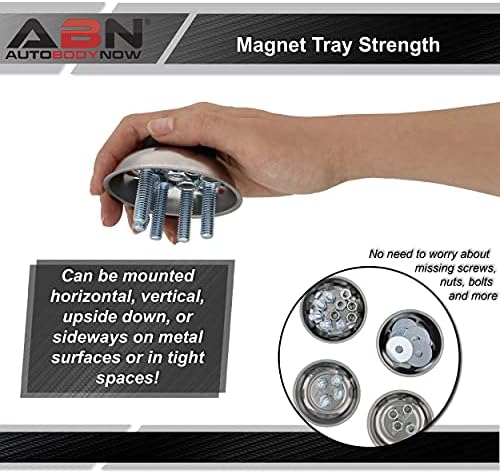 Магнетна лента ABN за механика 4pk, магнетски сад за магнетни делови - држач за магнетна алатка - 4,2 инчи круг 4 -пакет