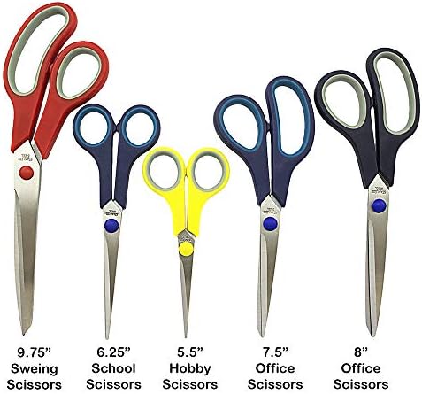 5 парчиња ножици Поставете не'рѓосувачки челик удобност занаетчиски занаети за занаети за чистење за шиење, занаети за хоби