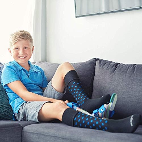SmartKnit & Corespun Kids AFO интерфејс чорапи - 4 пакувања, дете X -долг)