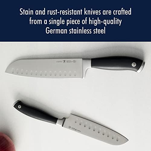Хенкелс фалсификувал елита со остриот жилет со 2 парчиња Сантоку нож, германски инженер информиран од 100+ години мајсторство