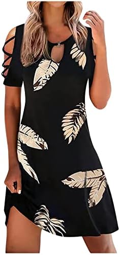Fireero летни фустани за жени 2023 година, хавајски краток ракав квадратен врат цветниот печатен фустан Елегантен плус големина Сонце фустан