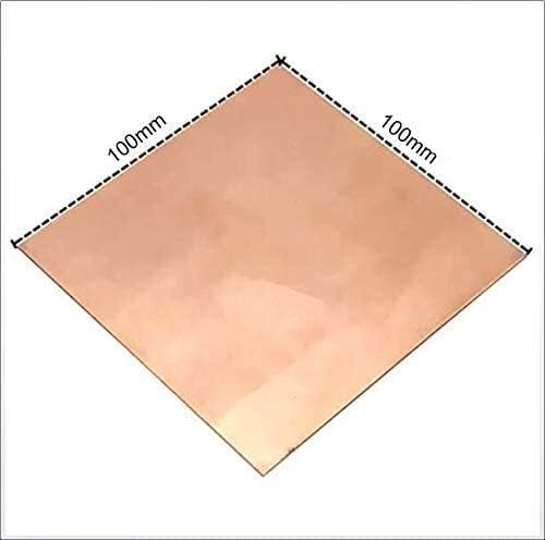 Yiwango чиста бакарна метална плоча со фолија 0. 8x 100 x 100 mm исечена бакарна метална плоча, 100мм x 100mm x 1mm чист бакарен лист