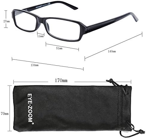 Око ЗУМ 3 Пакет Унисекс Правоаголник Пластична Рамка Очила За Читање За Мажи И Жени