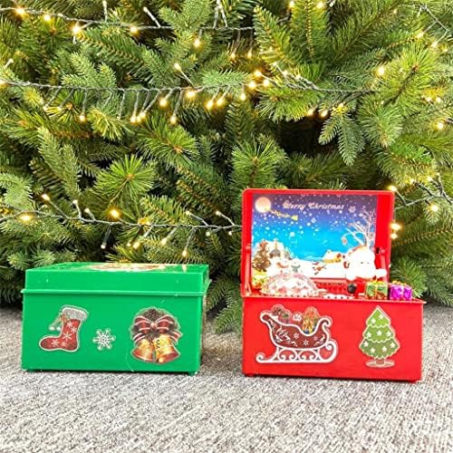 Tfiiexfl Божиќна стил музичка кутија Прекрасна креативна Декора за Дедо Мраз предводена музичка кутија за забава
