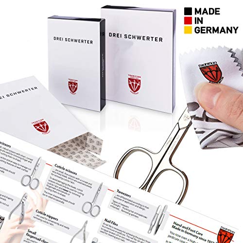 3 Мечеви Германија - бренд квалитет 3 парче маникир педикир чешлање комплет за професионални прст &засилувач; пети нокти ножици алатка вистинска кожа случај во пода?