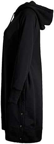 Angенскивел женски долг ракав со долги ракави со качулка половина