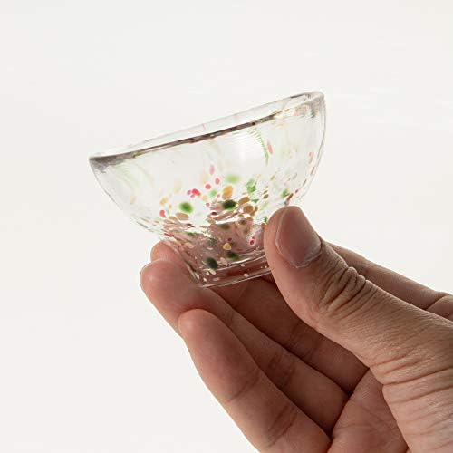 東洋 佐々 ガラス ガラス Toyo Sasaki Glass WA526 Cold Sake Glass, Sake Cup, Tokuri Gui Cup, направено во Јапонија, продадено по случај, розова, зелена, приближно. 1,8 fl oz, пакет од 72