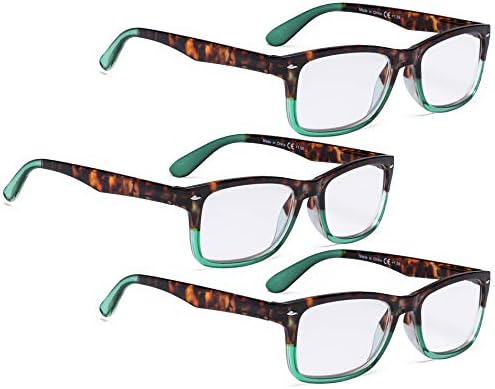 Читање очила 3 ​​пакуваат дами за удобност за удобност за очила за жени кои читаат