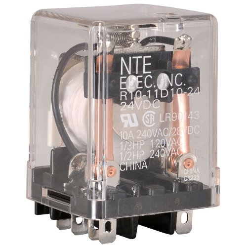 NTE Electronics R10-11D10-24 Серија R10 ОПШТА Намена AC Реле,DPDT - Без Контакт Аранжман, 10 Засилувач, 24 VDC