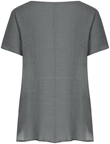 Есен лето графички врвен маичка за дами кратки ракави екипаж со вратот од вратот памук случајна блуза ки ки