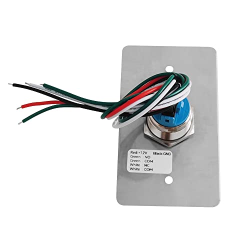 Водоотпорно копче на гагалор во водоотпорна врата, осветлен прекинувач за притискање со LED NO & NC не'рѓосувачки челик 86 * 50мм