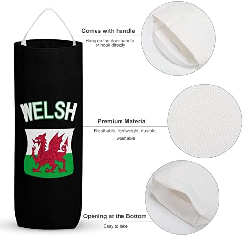 Велшко Знаме Торба За Намирници Што Може Да Се Перат Организаторски Диспензери Со Висечка Јамка За Складирање Кеси За Ѓубре За Купување
