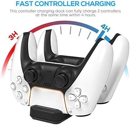 Charger PS5 Controller, Vergissm PlayStation 5 / PS5 Контролер USB полнење на докинг станица за контролорот на Sony PS5