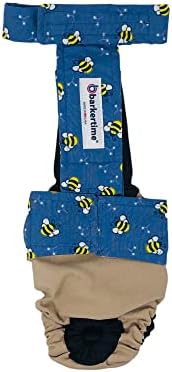Barkertime Среќни Пчели На Кафеава Беж Бегство-Доказ Водоотпорен Премиум Куче Пелена Целокупната, XXL, Без Опашка Дупка-Направени ВО САД