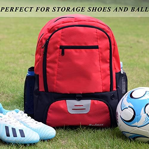 Рудмокс фудбалски топка торба за кошарка, одбојка со чевли за чистење и ракав за лаптоп за топка за тимски спортови
