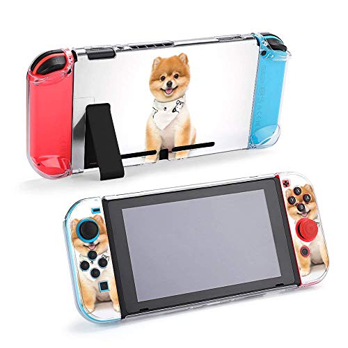 Случај за Nintendo Switch, Померанско куче што седи бело пет-парчиња Поставете заштитни капаци на конзола за игри со куќиште за прекинувач