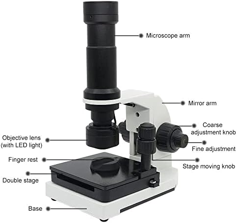 Комплет за додатоци за микроскоп за возрасни дигитален микроскоп осветлен USB микроскоп LCD дисплеј лабораторија за потрошувачки