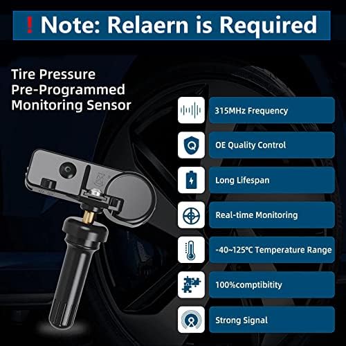 Сензорот за мониторинг на системот за мониторинг на притисок на гуми 315MHz, заменува 13586335,13581558,13598771,13598772 Компатибилен со CHEVY GMC Cadillac Buick Pontiac Time Sensor Presures Sensor Sensor Sensor Sensor