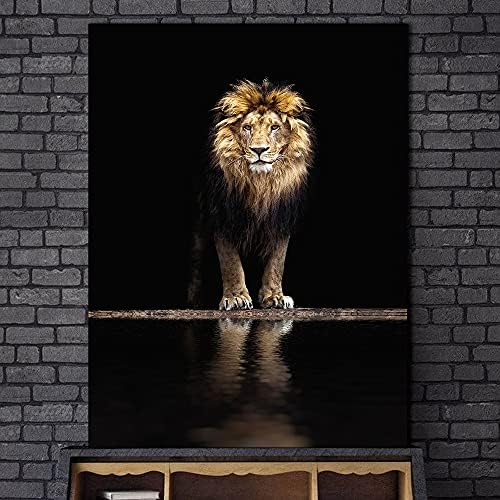 Лавоно платно уметнички постери и отпечатоци од животински wallид за украсување слики од африкански лав платно сликички