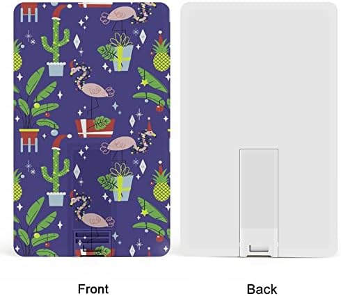 Божиќни Тропски Растенија Фламинго КРЕДИТНА Картичка USB Флеш Персонализирана Меморија Стап Клуч За Складирање Диск 32G