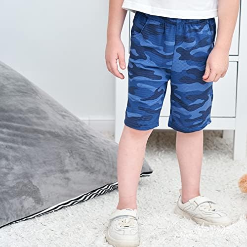 Кисбини момчиња Атлетски шорцеви Брзи суви шорцеви со џебови спортови активни камо -шорцеви