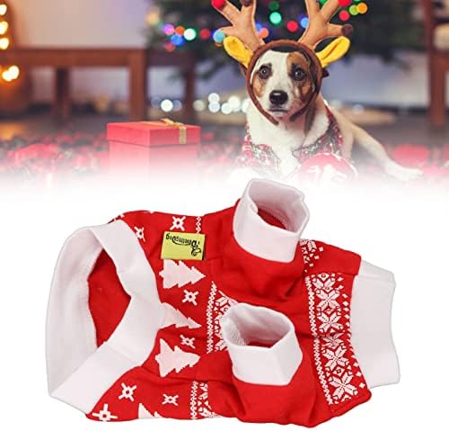 Облека за кучиња, кучиња Божиќен елек лесен за носење на полиестер за дишење на пулвер, мека за дневна мачка Божиќна облека XS