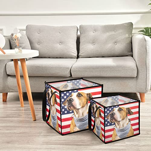 САД Ден на независност за складирање на кучиња за складирање на кучиња за складирање на играчки коцка за перење, водоотпорна расадник, отежнувајќи со рачки за деца