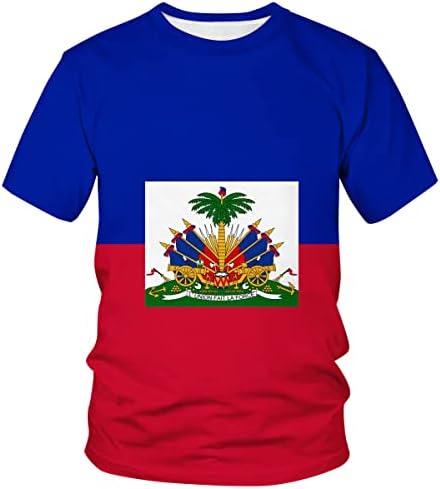 Лурхонп Хаити Хаити Знаме Новина Печати Краток Ракав Маица