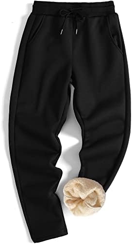 Дебели топли панталони за машко месо од Gxamoy, термички зимски панталони Шерпа наредени панталони за џогер