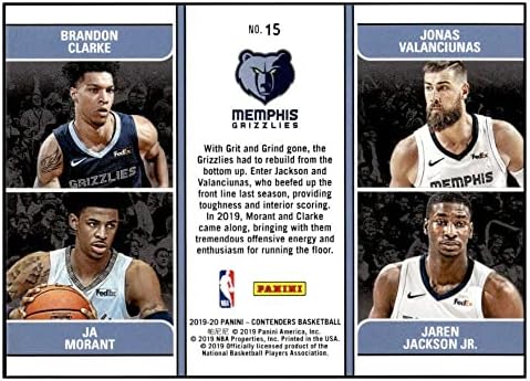Ja Morantvalanciunas/Clarke/Jackson JR RC 2019-20 Contenders Team Quads #15 Rookie NM+ -MT+ NBA кошарка Grizzlies Panini
