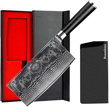 БАМЛОНА Нож За Нож + Нож За Сечење-7 Дамаск Јапонски VG10 Супер Челик Фалсификувани зеленчук &засилувач; Месо Ножот Со G10 Рачка