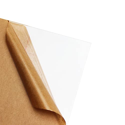 Fielect Clear акрилен лист 11,69 x 8.27 Леано плексиглас лист 0,10 Дебела транспарентна табла панел со заштитна хартија за домашен декор, занает, рамка за слика, знаци, проекти з?