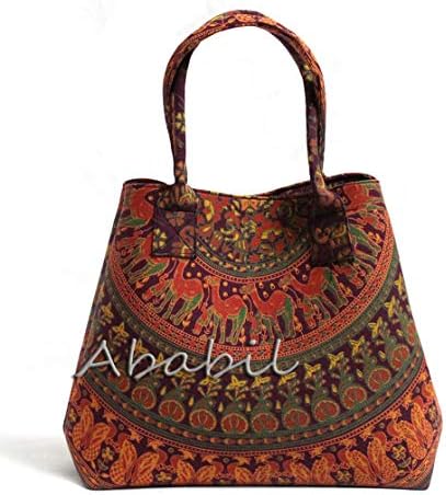 Торби за шопинг торбички за плажа торбички за носачи на плажа Индиски памучни жени рачно изработени торба за носење тота